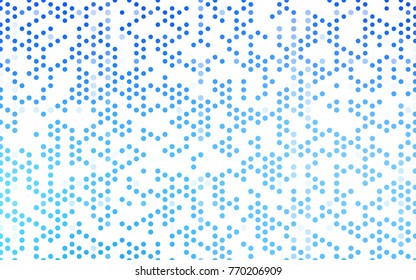 Light BLUE vector red banner with set of circles, dots. Donuts Background. Creative Design Template. Technological halftone illustration.