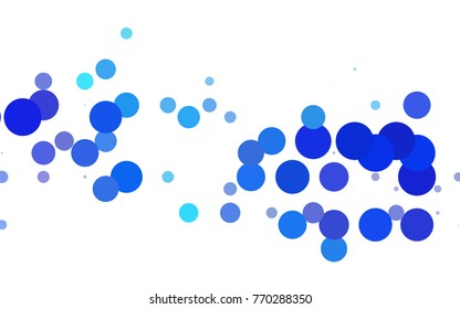 Light BLUE vector red banner with set of circles, dots. Donuts Background. Creative Design Template. Technological halftone illustration.