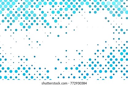 Light BLUE vector red banner with set of circles, dots. Donuts Background. Creative Design Template. Technological halftone illustration.
