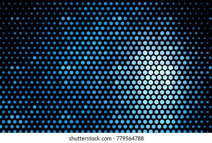 Light BLUE vector red banner with set of circles, dots. Donuts Background. Creative Design Template. Technological halftone illustration.