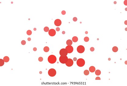 Light BLUE vector red banner with set of circles, dots. Donuts Background. Creative Design Template. Technological halftone illustration.