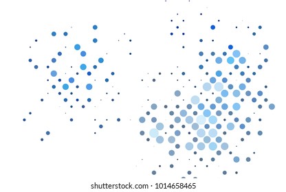 Light BLUE vector red pattern of geometric circles, shapes. Colorful mosaic banner. Geometric background with colored disks.