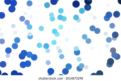 Light BLUE vector red pattern of geometric circles, shapes. Colorful mosaic banner. Geometric background with colored disks.