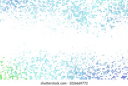 Light BLUE vector red pattern of geometric circles, shapes. Colorful mosaic banner. Geometric background with colored disks.