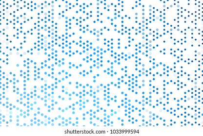 Light BLUE vector red pattern of geometric circles, shapes. Colorful mosaic banner. Geometric background with colored disks.