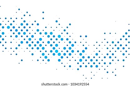 Light BLUE vector red pattern of geometric circles, shapes. Colorful mosaic banner. Geometric background with colored disks.