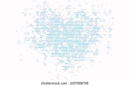 Light BLUE vector red pattern of geometric circles, shapes. Colorful mosaic banner. Geometric background with colored disks.