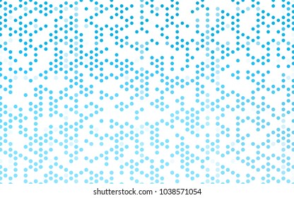 Light BLUE vector red pattern of geometric circles, shapes. Colorful mosaic banner. Geometric background with colored disks.