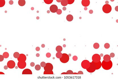 Light BLUE vector red pattern of geometric circles, shapes. Colorful mosaic banner. Geometric background with colored disks.