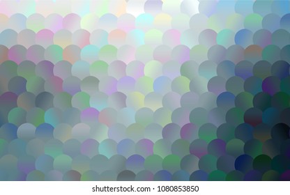 Light BLUE vector red pattern of geometric circles, shapes. Colorful mosaic banner. Geometric background with colored disks.