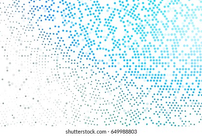 Light BLUE vector red pattern of geometric circles, shapes. Colorful mosaic banner. Geometric background with colored disks.