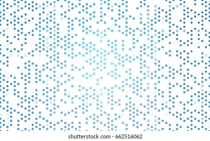 Light BLUE vector red pattern of geometric circles, shapes. Colorful mosaic banner. Geometric background with colored disks.