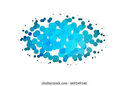 Light BLUE vector red pattern of geometric circles, shapes. Colorful mosaic banner. Geometric background with colored disks.