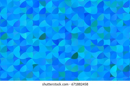 Light BLUE vector red pattern of geometric circles, shapes. Colorful mosaic banner. Geometric background with colored disks.