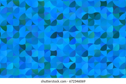 Light BLUE vector red pattern of geometric circles, shapes. Colorful mosaic banner. Geometric background with colored disks.