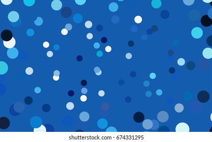 Light BLUE vector red pattern of geometric circles, shapes. Colorful mosaic banner. Geometric background with colored disks.