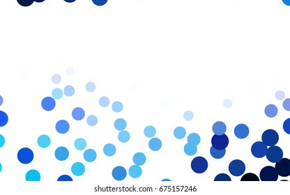 Light BLUE vector red pattern of geometric circles, shapes. Colorful mosaic banner. Geometric background with colored disks.