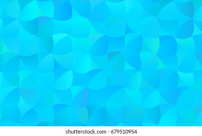 Light BLUE vector red pattern of geometric circles, shapes. Colorful mosaic banner. Geometric background with colored disks.