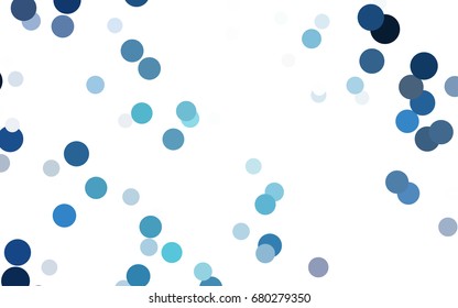 Light BLUE vector red pattern of geometric circles, shapes. Colorful mosaic banner. Geometric background with colored disks.