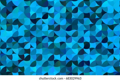 Light BLUE vector red pattern of geometric circles, shapes. Colorful mosaic banner. Geometric background with colored disks.