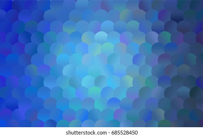 Light BLUE vector red pattern of geometric circles, shapes. Colorful mosaic banner. Geometric background with colored disks.