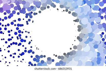 Light BLUE vector red pattern of geometric circles, shapes. Colorful mosaic banner. Geometric background with colored disks.