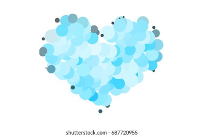 Light BLUE vector red pattern of geometric circles, shapes. Colorful mosaic banner. Geometric background with colored disks.