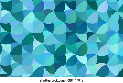 Light BLUE vector red pattern of geometric circles, shapes. Colorful mosaic banner. Geometric background with colored disks.