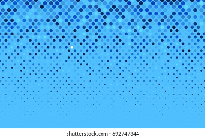 Light BLUE vector red pattern of geometric circles, shapes. Colorful mosaic banner. Geometric background with colored disks.