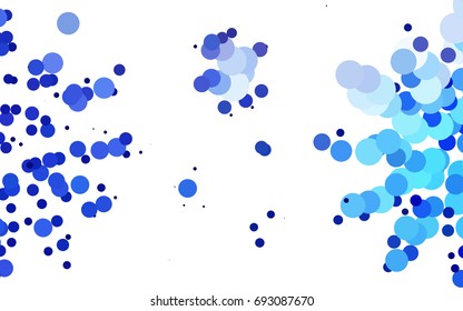 Light BLUE vector red pattern of geometric circles, shapes. Colorful mosaic banner. Geometric background with colored disks.