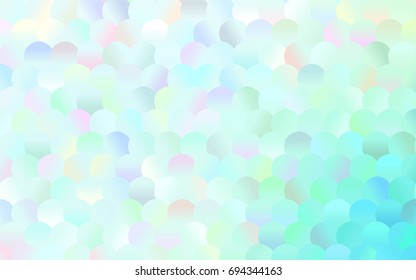 Light BLUE vector red pattern of geometric circles, shapes. Colorful mosaic banner. Geometric background with colored disks.