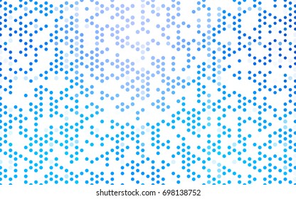Light BLUE vector red pattern of geometric circles, shapes. Colorful mosaic banner. Geometric background with colored disks.