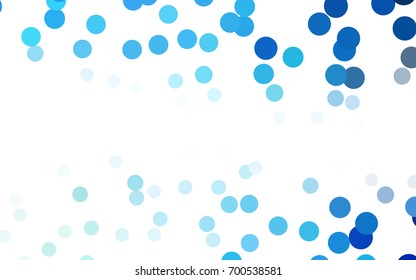 Light BLUE vector red pattern of geometric circles, shapes. Colorful mosaic banner. Geometric background with colored disks.