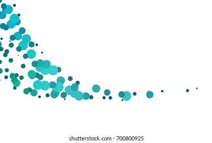 Light BLUE vector red pattern of geometric circles, shapes. Colorful mosaic banner. Geometric background with colored disks.