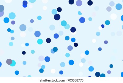 Light BLUE vector red pattern of geometric circles, shapes. Colorful mosaic banner. Geometric background with colored disks.