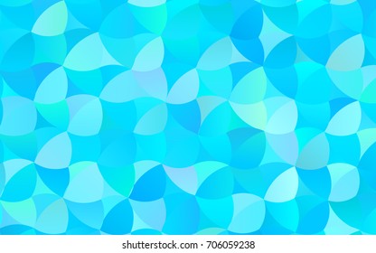 Light BLUE vector red pattern of geometric circles, shapes. Colorful mosaic banner. Geometric background with colored disks.