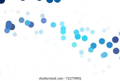 Light BLUE vector red pattern of geometric circles, shapes. Colorful mosaic banner. Geometric background with colored disks.