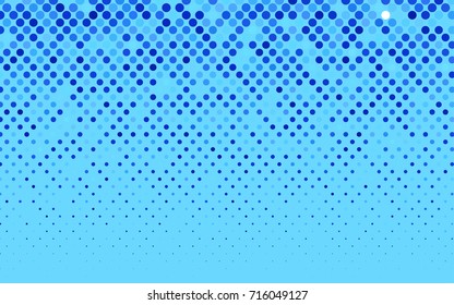 Light BLUE vector red pattern of geometric circles, shapes. Colorful mosaic banner. Geometric background with colored disks.