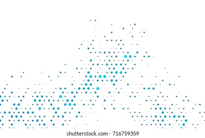 Light BLUE vector red pattern of geometric circles, shapes. Colorful mosaic banner. Geometric background with colored disks.