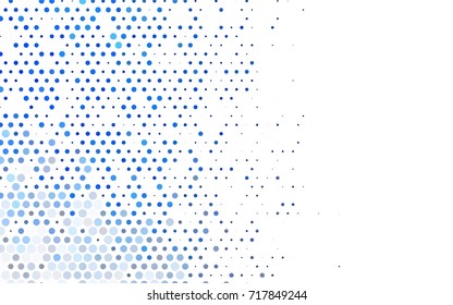 Light BLUE vector red pattern of geometric circles, shapes. Colorful mosaic banner. Geometric background with colored disks.