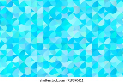 Light BLUE vector red pattern of geometric circles, shapes. Colorful mosaic banner. Geometric background with colored disks.