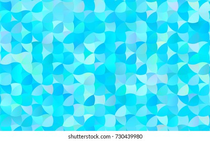 Light BLUE vector red pattern of geometric circles, shapes. Colorful mosaic banner. Geometric background with colored disks.