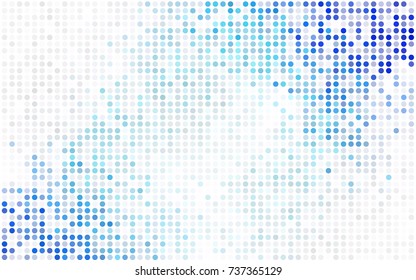 Light BLUE vector red pattern of geometric circles, shapes. Colorful mosaic banner. Geometric background with colored disks.