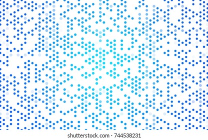 Light BLUE vector red pattern of geometric circles, shapes. Colorful mosaic banner. Geometric background with colored disks.