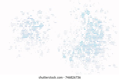 Light BLUE vector red pattern of geometric circles, shapes. Colorful mosaic banner. Geometric background with colored disks.