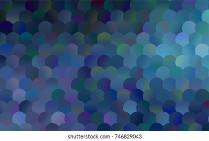 Light BLUE vector red pattern of geometric circles, shapes. Colorful mosaic banner. Geometric background with colored disks.
