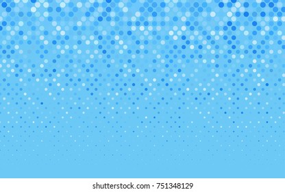 Light BLUE vector red pattern of geometric circles, shapes. Colorful mosaic banner. Geometric background with colored disks.