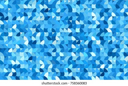 Light BLUE vector red pattern of geometric circles, shapes. Colorful mosaic banner. Geometric background with colored disks.