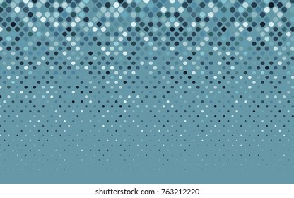 Light BLUE vector red pattern of geometric circles, shapes. Colorful mosaic banner. Geometric background with colored disks.