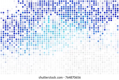 Light BLUE vector red pattern of geometric circles, shapes. Colorful mosaic banner. Geometric background with colored disks.